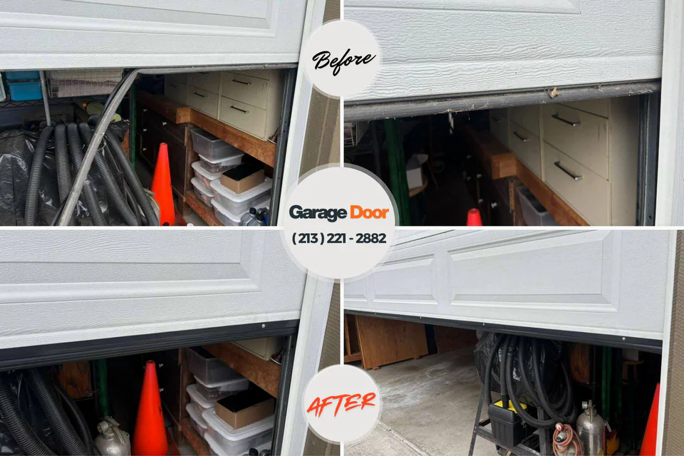 Before and after: garage door repair Atlantic Highlands, NJ